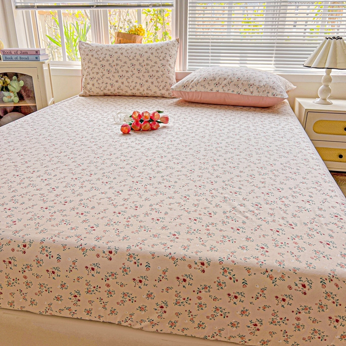 91家纺网 家纺一手货源 找家纺 朵朵家纺 2025新款超柔水洗棉云感印花单床笠床垫保护套床笠（床垫保护套可定制尺寸 ）-场景二 忘忧草