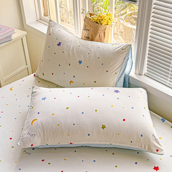 91家纺网 家纺一手货源 找家纺 朵朵家纺 2025新款超柔水洗棉云感印花单床笠床垫保护套床笠（床垫保护套可定制尺寸 ）-场景二 星月