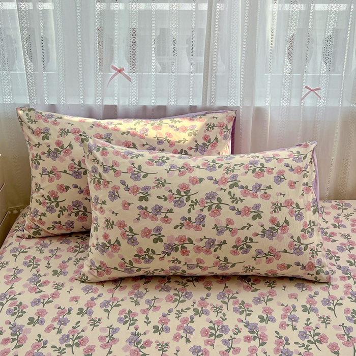 91家纺网 家纺一手货源 找家纺 朵朵家纺 2025新款超柔水洗棉云感印花单床笠床垫保护套床笠（床垫保护套可定制尺寸 ）-场景一 花开满树