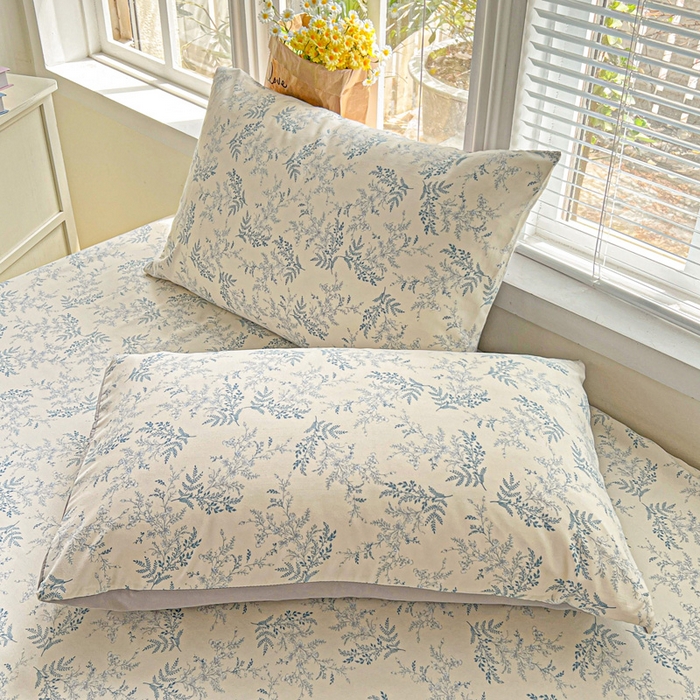 91家纺网 家纺一手货源 找家纺 朵朵家纺 2025新款超柔水洗棉云感印花单床笠床垫保护套床笠（床垫保护套可定制尺寸 ）-场景一 蓝颜