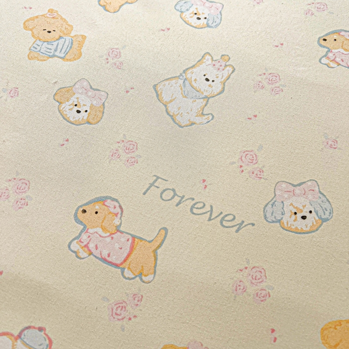 91家纺网 家纺一手货源 找家纺 朵朵家纺 2025新款超柔水洗棉云感印花单床笠床垫保护套床笠（床垫保护套可定制尺寸 ）-场景一 萌宠