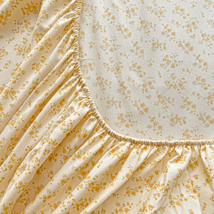 91家纺网 家纺一手货源 找家纺 朵朵家纺 2025新款超柔水洗棉云感印花单床笠床垫保护套床笠（床垫保护套可定制尺寸 ）-场景一 浅香