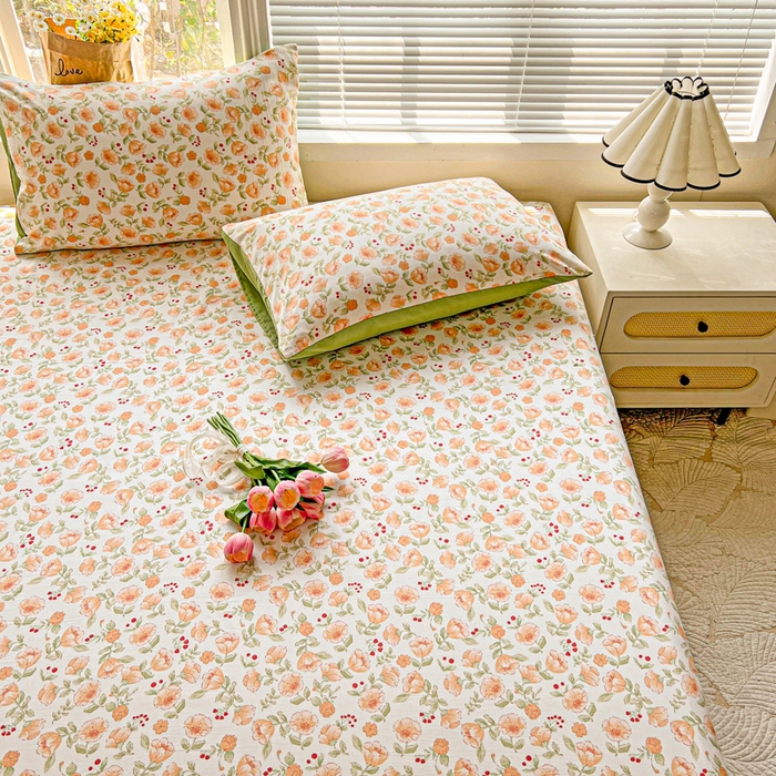 91家纺网 家纺一手货源 找家纺 朵朵家纺 2025新款超柔水洗棉云感印花单床笠床垫保护套床笠（床垫保护套可定制尺寸 ）-场景一 热恋