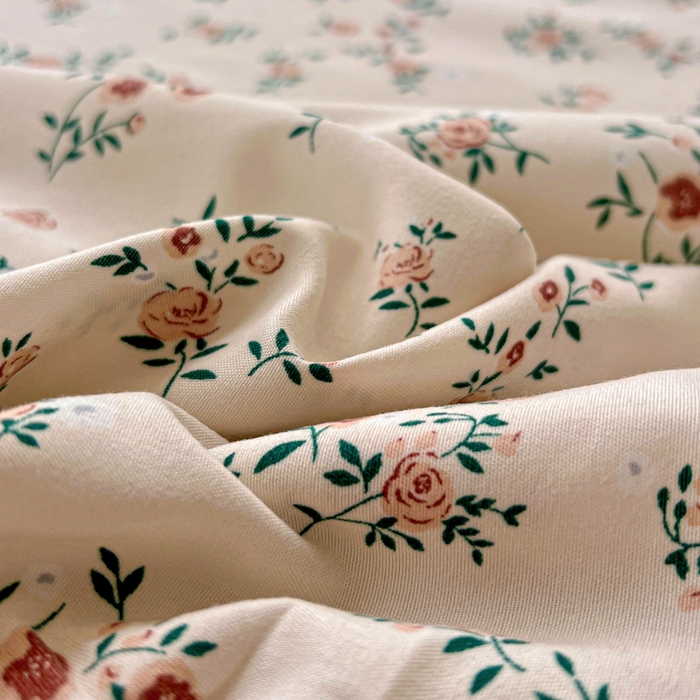 91家纺网 家纺一手货源 找家纺 朵朵家纺 2025新款超柔水洗棉云感印花单床笠床垫保护套床笠（床垫保护套可定制尺寸 ）-场景一 忘忧草