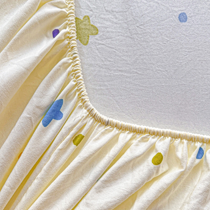 91家纺网 家纺一手货源 找家纺 朵朵家纺 2025新款超柔水洗棉云感印花单床笠床垫保护套床笠（床垫保护套可定制尺寸 ）-场景一 星月