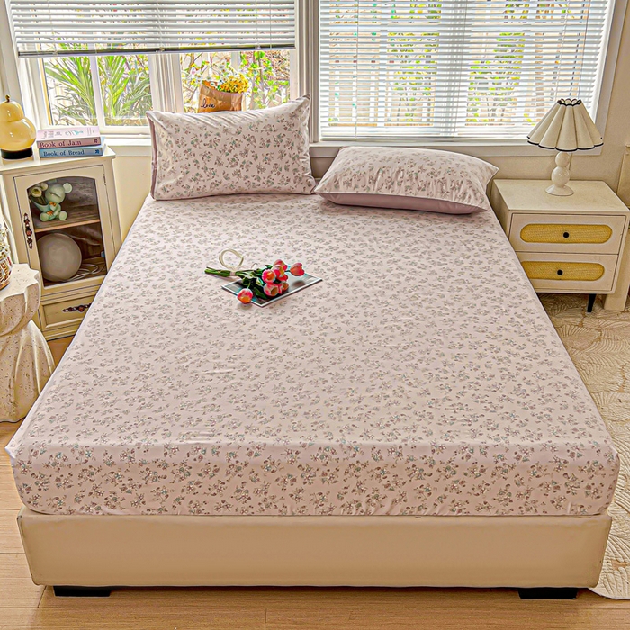 91家纺网 家纺一手货源 找家纺 （总）朵朵家纺 2025新款超柔水洗棉云感印花单床笠床垫保护套床笠（床垫保护套可定制尺寸 ）-场景二
