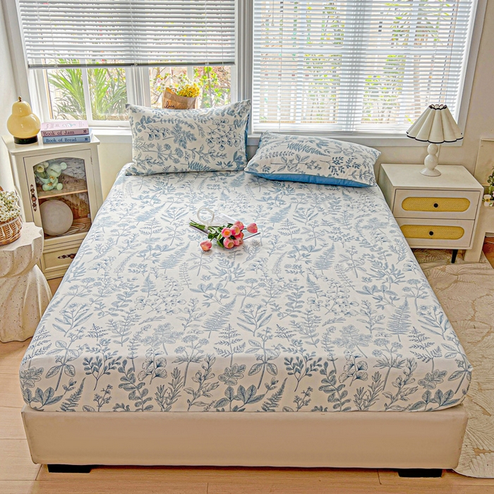 朵朵家纺 2025新款超柔水洗棉云感印花单床笠床垫保护套床笠（床垫保护套可定制尺寸 ）-场景二 恋爱季节