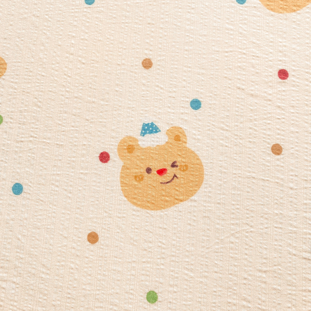 91家纺网 家纺一手货源 找家纺 眠势力 2025新款云感双层纱床笠三件套ins奶油风云感床垫保护套四季款 波点小熊