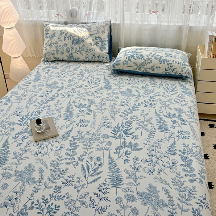 91家纺网 家纺一手货源 找家纺 朵朵家纺 2025新款超柔水洗棉云感印花单床笠床垫保护套床笠（床垫保护套可定制尺寸 ）-场景一 恋爱季节