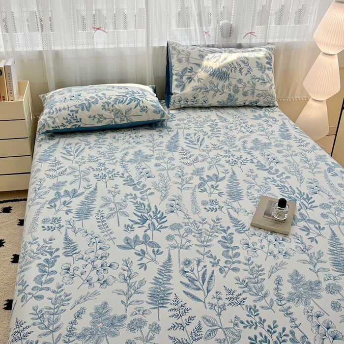 91家纺网 家纺一手货源 找家纺 朵朵家纺 2025新款超柔水洗棉云感印花单床笠床垫保护套床笠（床垫保护套可定制尺寸 ）-场景一 恋爱季节