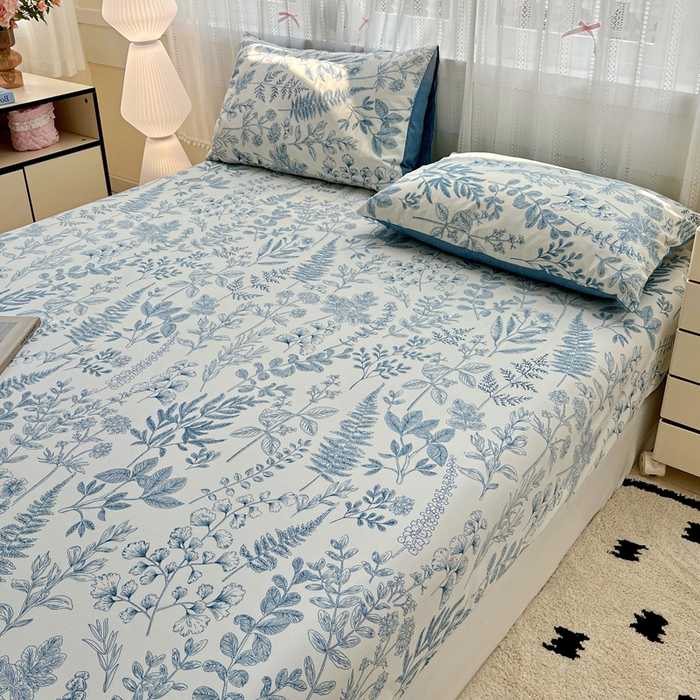 91家纺网 家纺一手货源 找家纺 朵朵家纺 2025新款超柔水洗棉云感印花单床笠床垫保护套床笠（床垫保护套可定制尺寸 ）-场景一 恋爱季节