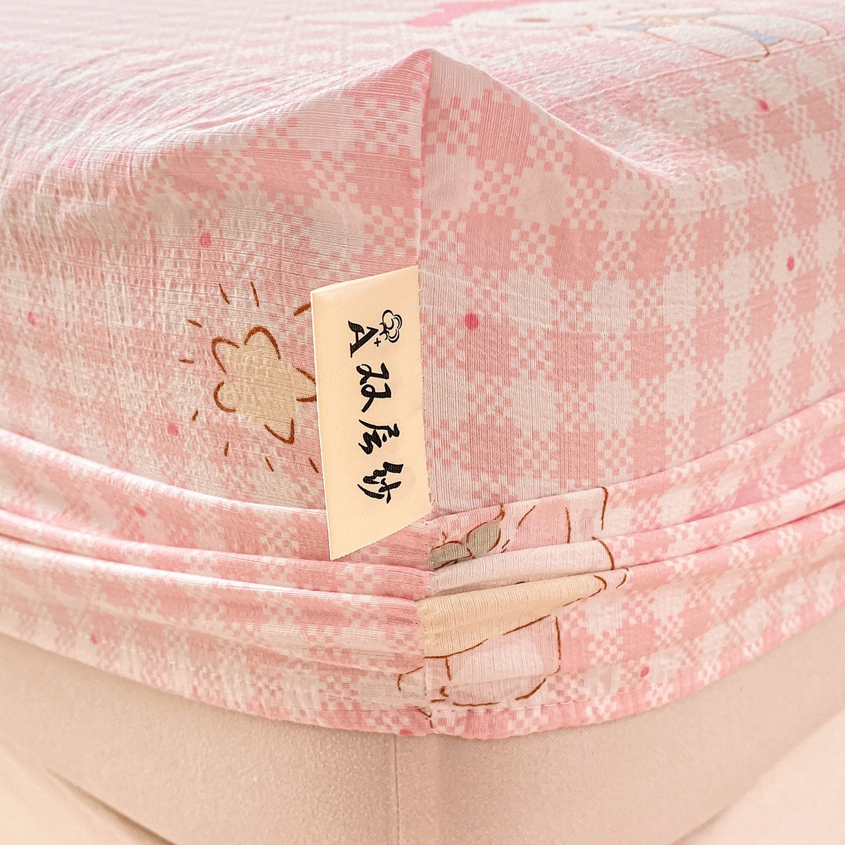 91家纺网 家纺一手货源 找家纺 眠势力 2025新款云感双层纱床笠三件套ins奶油风云感床垫保护套四季款 乖乖兔