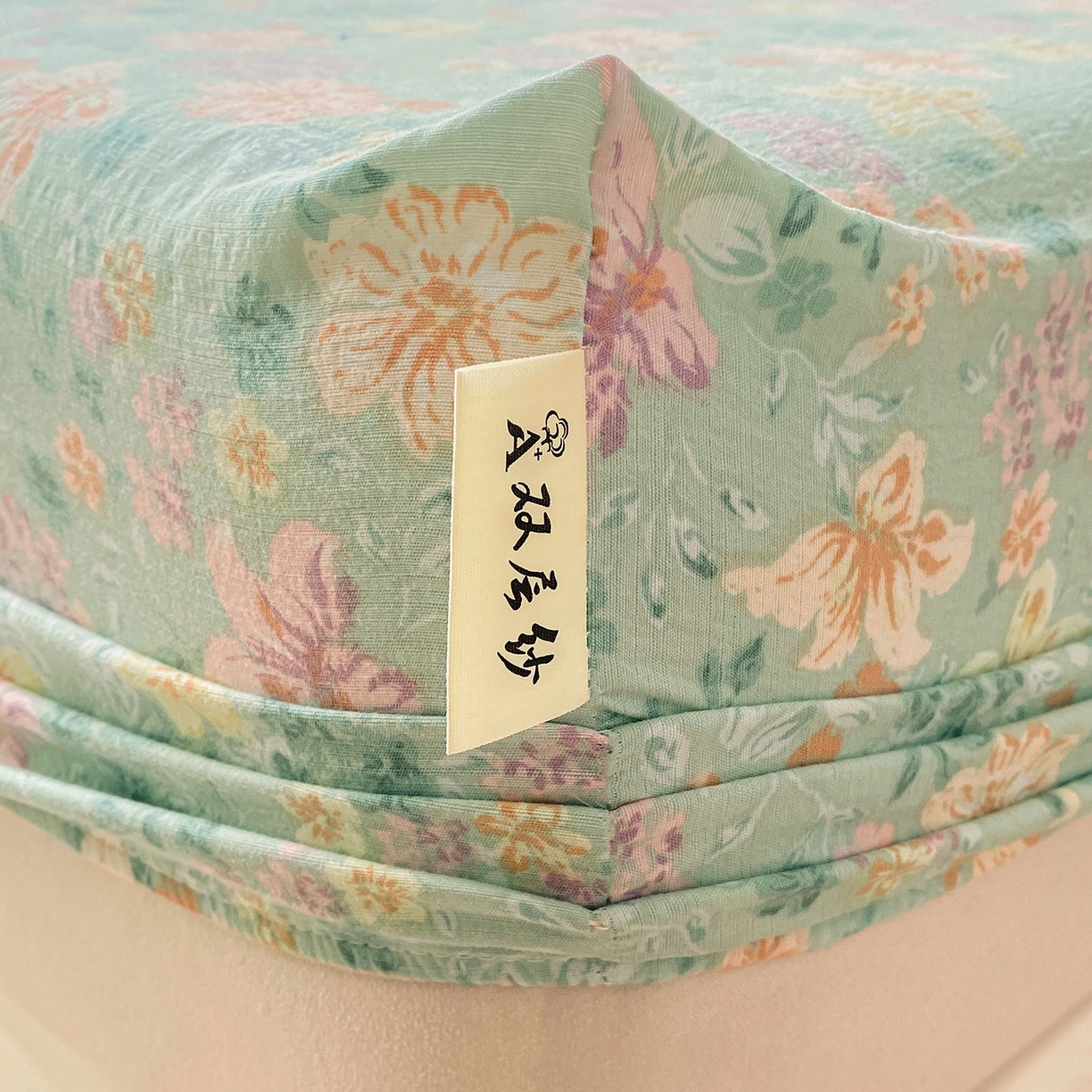 91家纺网 家纺一手货源 找家纺 眠势力 2025新款云感双层纱床笠三件套ins奶油风云感床垫保护套四季款 花开盛夏