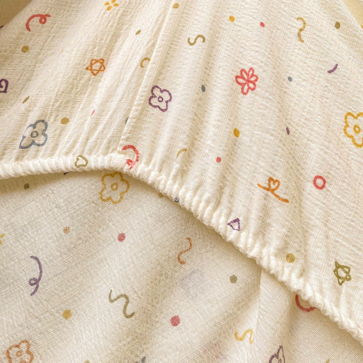 91家纺网 家纺一手货源 找家纺 眠势力 2025新款云感双层纱床笠三件套ins奶油风云感床垫保护套四季款 小美好