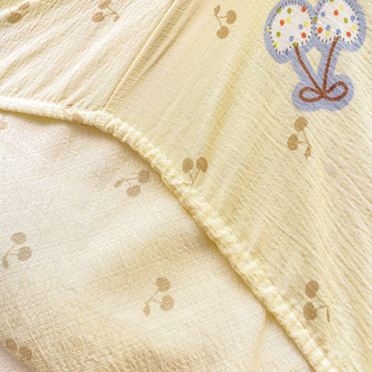 91家纺网 家纺一手货源 找家纺 眠势力 2025新款云感双层纱床笠三件套ins奶油风云感床垫保护套四季款 樱桃丸子