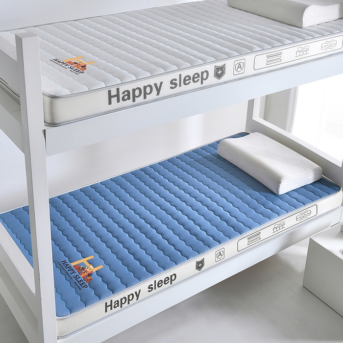 91家纺网 家纺一手货源 找家纺 顺发床垫 2025新款A类牛奶丝乳胶抗压棉床垫 H熊--蓝-6cm