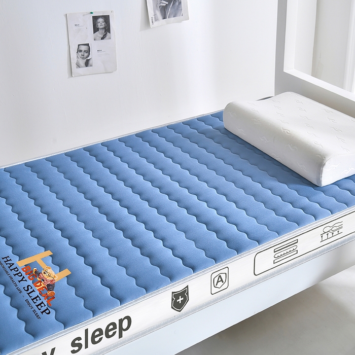 91家纺网 家纺一手货源 找家纺 顺发床垫 2025新款A类牛奶丝乳胶抗压棉床垫 H熊--蓝-6cm