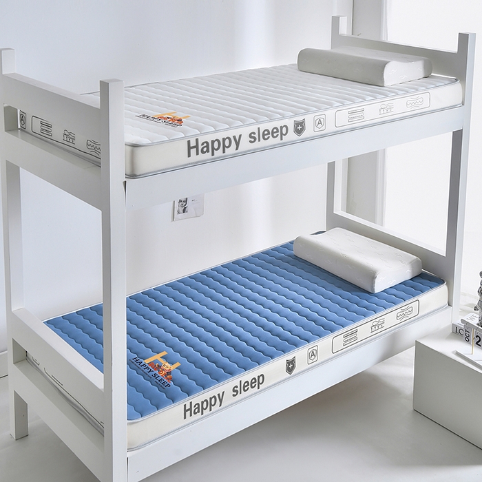 91家纺网 家纺一手货源 找家纺 顺发床垫 2025新款A类牛奶丝乳胶抗压棉床垫 H熊--蓝-6cm