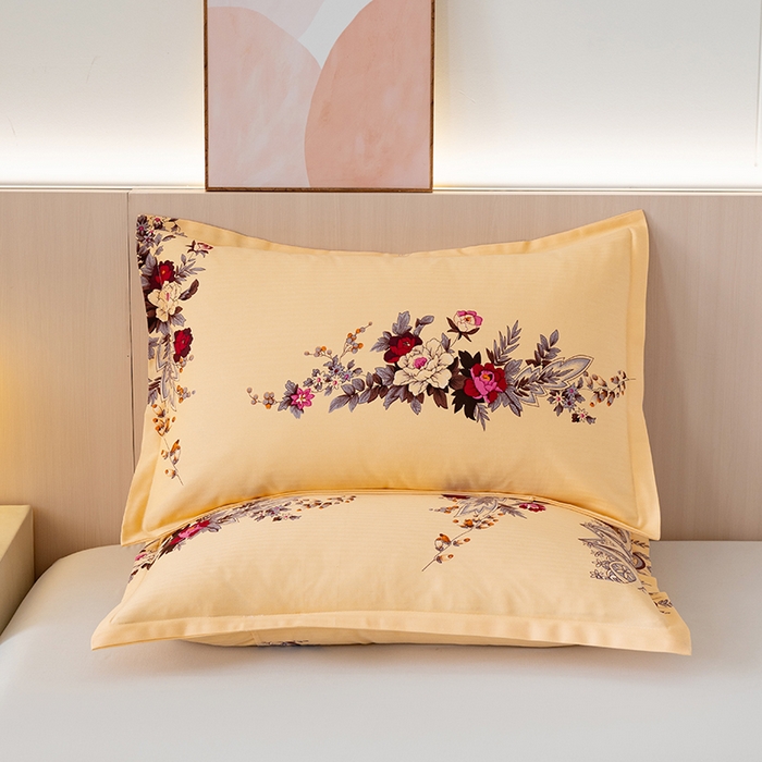 居美良品2025新款国民老式床单经典牡丹配套枕套 经典牡丹-米黄