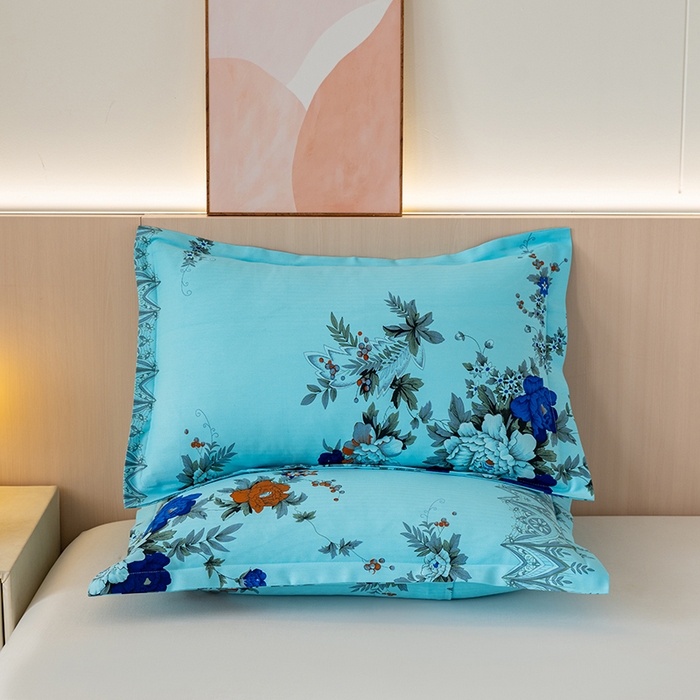 居美良品2025新款国民老式床单经典牡丹配套枕套 经典牡丹-浅绿