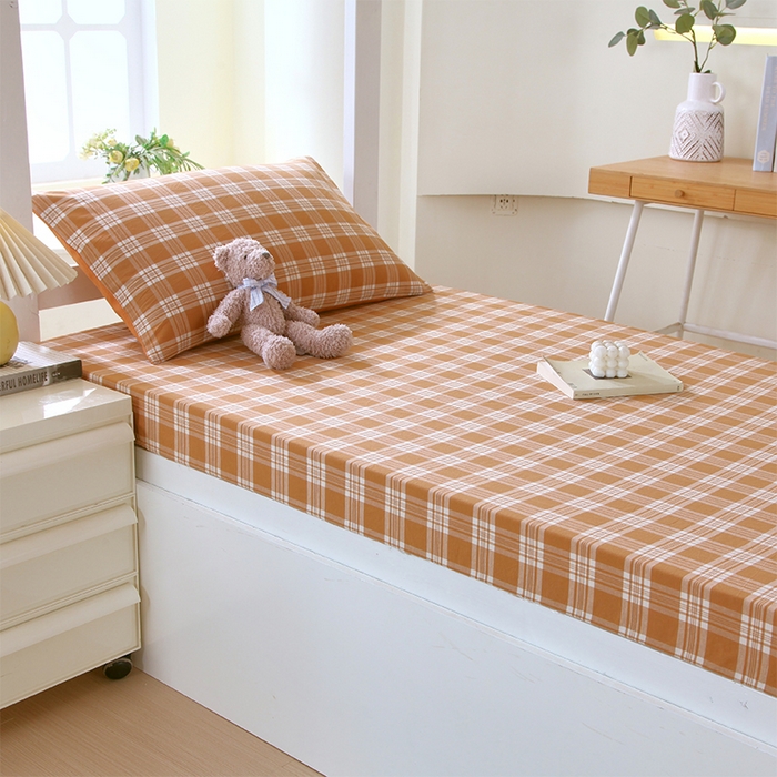 91家纺网 家纺一手货源 找家纺 （总）春皖家纺 2025新款学生季全棉纯棉色织AB版水洗棉单品系列-单床笠 床笠单件