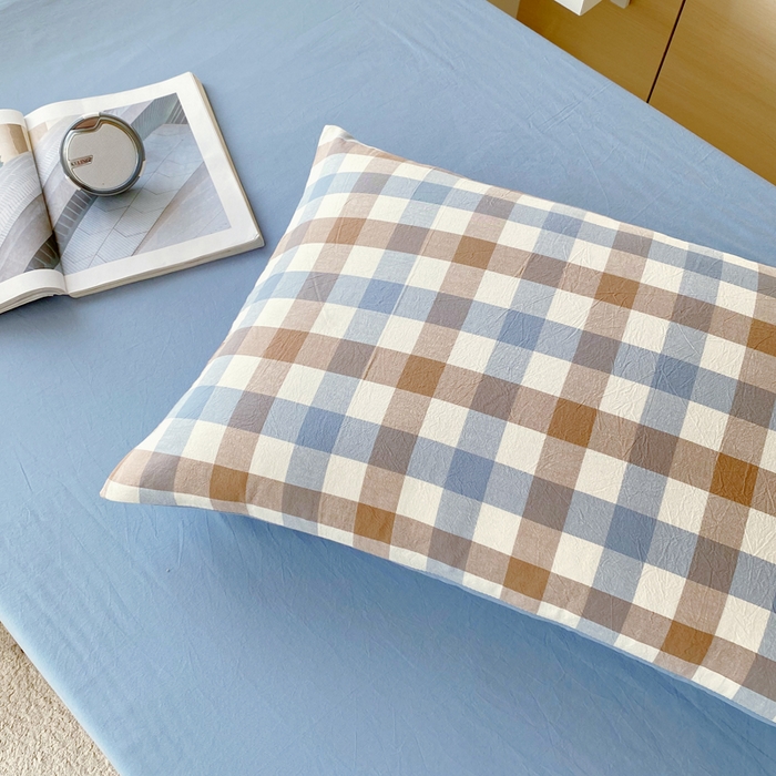 91家纺网 家纺一手货源 找家纺 （总）春皖家纺 2025春夏新款AB版全棉纯棉色织水洗棉学生三件套六件套