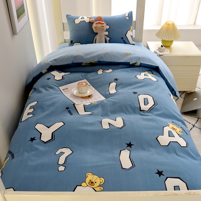 91家纺网 家纺一手货源 找家纺 （总）水妙家纺2025新款A类全棉学生宿舍五件套上下铺子母被六件套纯棉三件套-褥垫款（可订制）