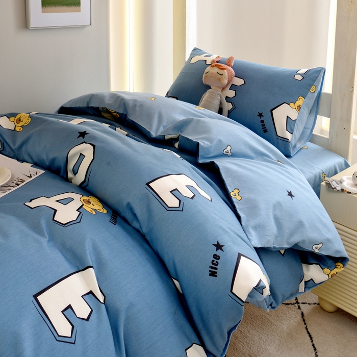 91家纺网 家纺一手货源 找家纺 （总）水妙家纺2025新款A类全棉学生宿舍五件套上下铺子母被六件套纯棉三件套-褥垫款（可订制）