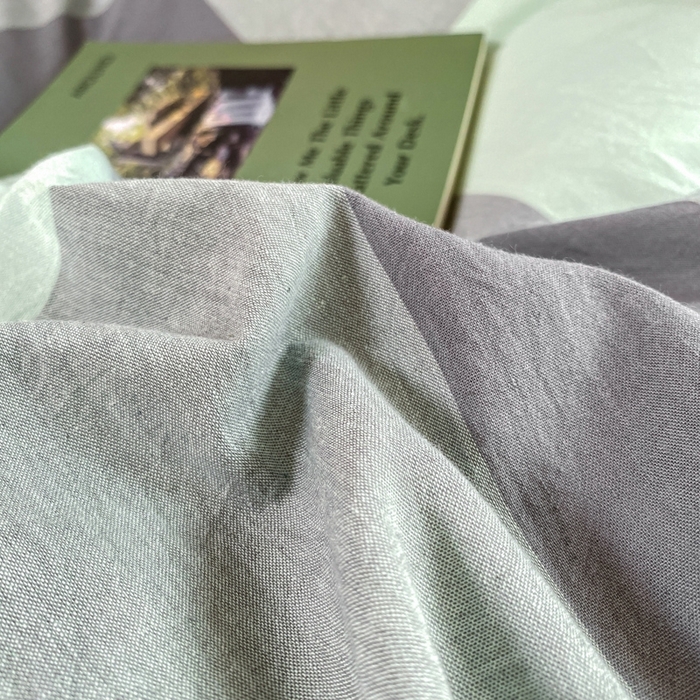 91家纺网 家纺一手货源 找家纺 恋人优选 2025新款全棉纯棉水洗棉(AB版)学生宿舍上下铺三件套-有标款 绿灰大格