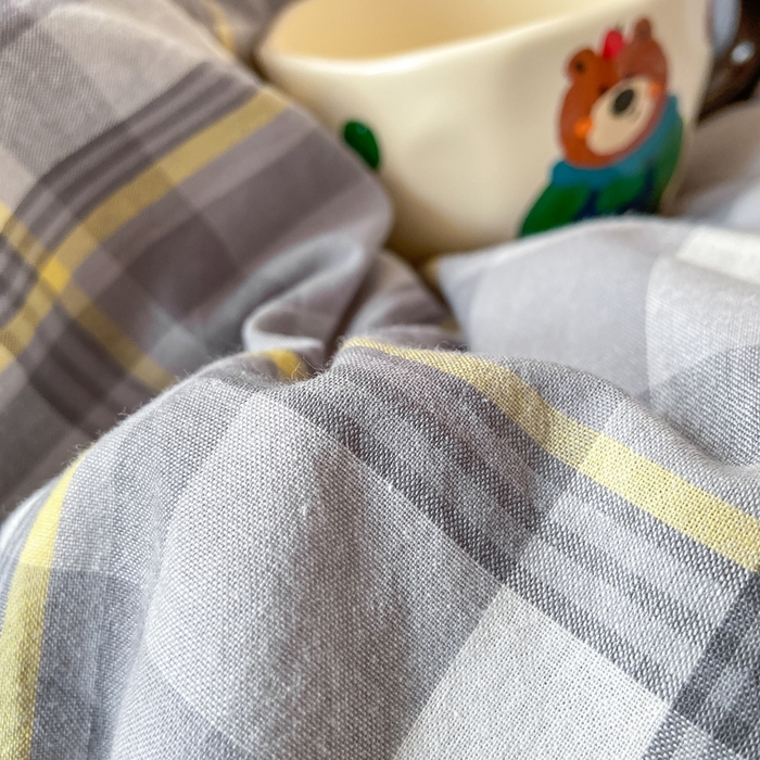 91家纺网 家纺一手货源 找家纺 恋人优选 2025新款全棉纯棉水洗棉(AB版)学生宿舍上下铺三件套-有标款 莫妮灰（浅蓝）