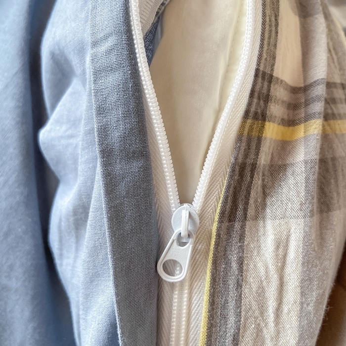 91家纺网 家纺一手货源 找家纺 恋人优选 2025新款全棉纯棉水洗棉(AB版)学生宿舍上下铺三件套-有标款 莫妮灰（浅蓝）