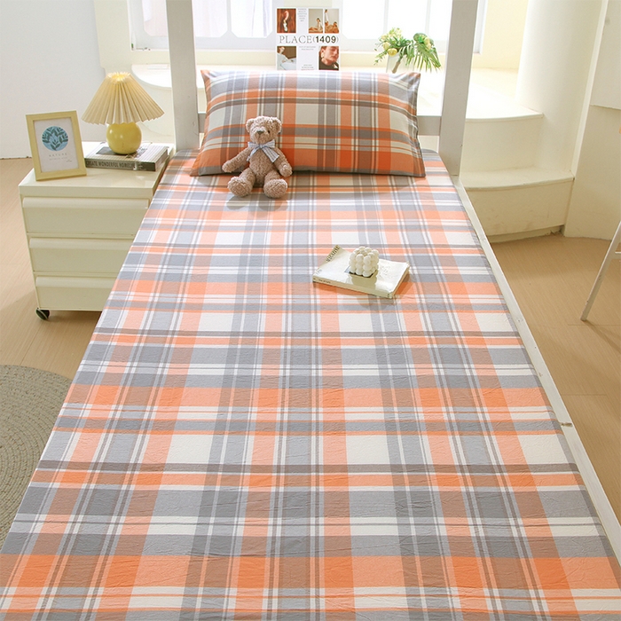 91家纺网 家纺一手货源 找家纺 春皖家纺 2025新款学生季全棉纯棉色织AB版水洗棉单品系列-单床笠 床笠单件 素雅-莱恩