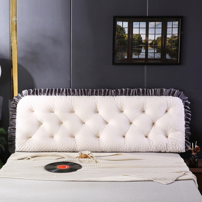 91家纺网 家纺一手货源 找家纺 （总）永光家居 2025新款绒豆豆床头靠垫 韩版床上软包靠枕抱枕（不供多多）