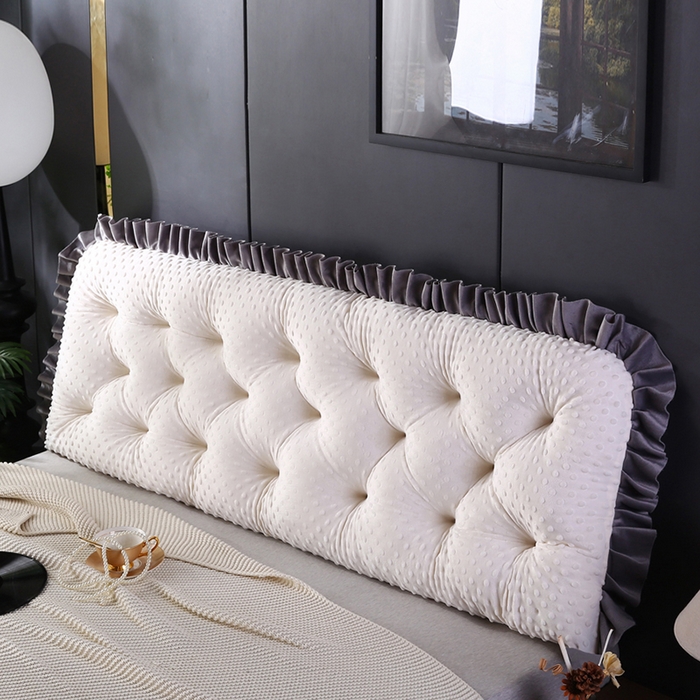 91家纺网 家纺一手货源 找家纺 （总）永光家居 2025新款绒豆豆床头靠垫 韩版床上软包靠枕抱枕（不供多多）