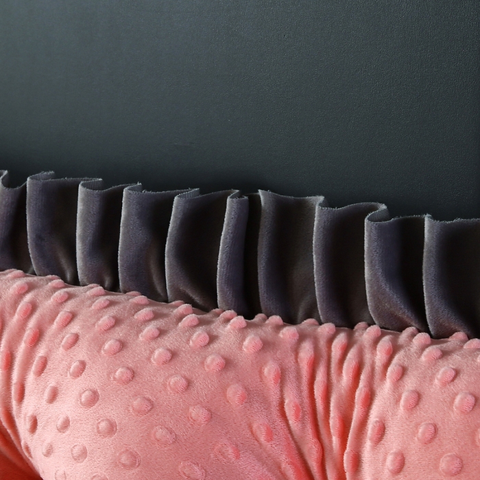 91家纺网 家纺一手货源 找家纺 永光家居 2025新款绒豆豆床头靠垫 韩版床上软包靠枕抱枕（不供多多） 绒豆豆-玉色