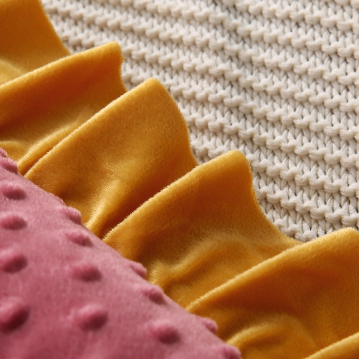 91家纺网 家纺一手货源 找家纺 永光家居 2025新款绒豆豆床头靠垫 韩版床上软包靠枕抱枕（不供多多） 绒豆豆-红色