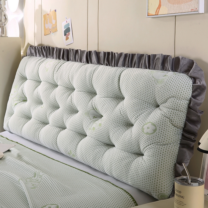 91家纺网 家纺一手货源 找家纺 永光家居 2025新款凉感韩版靠垫 床头靠枕抱枕软包榻榻米（不供多多） 绿色