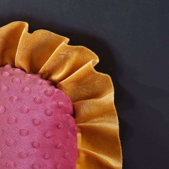 91家纺网 家纺一手货源 找家纺 永光家居 2025新款绒豆豆床头靠垫 韩版床上软包靠枕抱枕（不供多多） 绒豆豆-红色