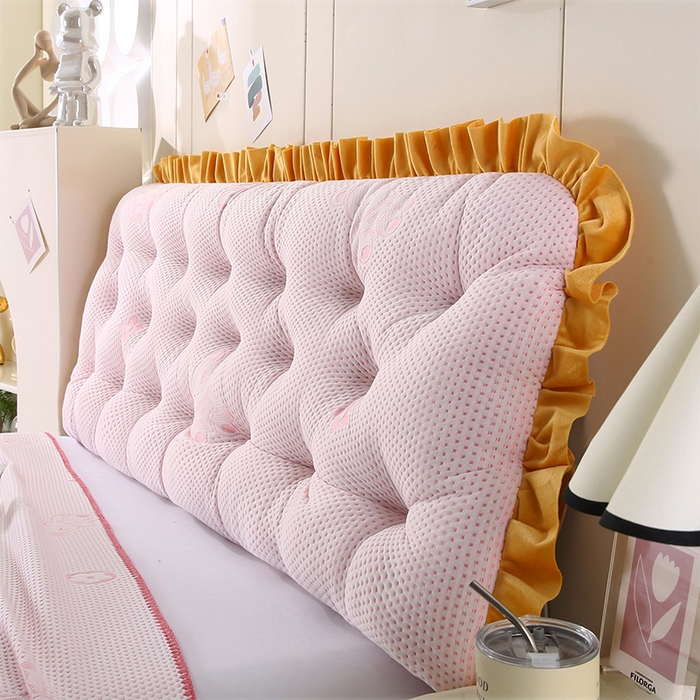 永光家居 2025新款凉感韩版靠垫 床头靠枕抱枕软包榻榻米（不供多多） 粉色