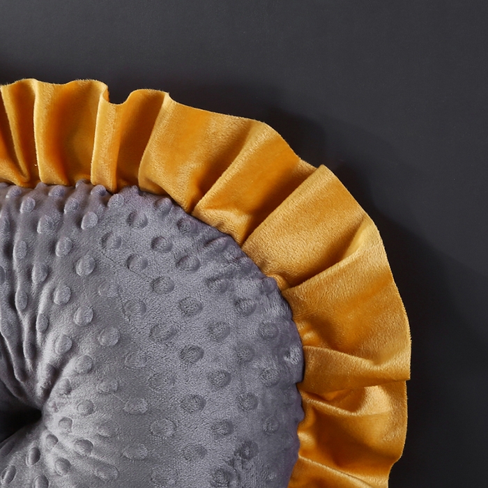 91家纺网 家纺一手货源 找家纺 永光家居 2025新款绒豆豆床头靠垫 韩版床上软包靠枕抱枕（不供多多） 绒豆豆-灰色