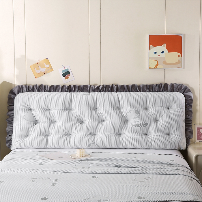 91家纺网 家纺一手货源 找家纺 永光家居 2025新款凉感韩版靠垫 床头靠枕抱枕软包榻榻米（不供多多） 灰色