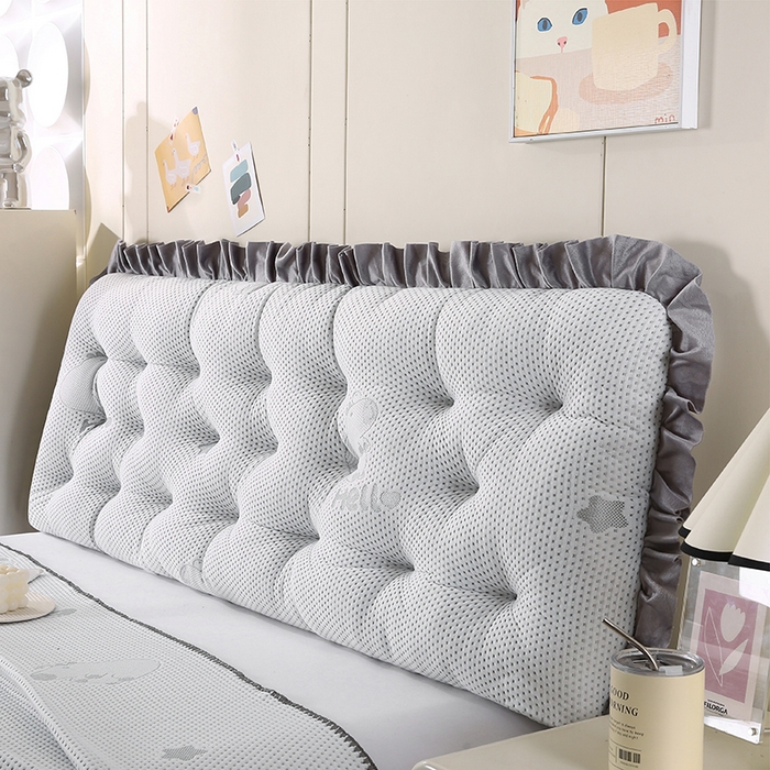 91家纺网 家纺一手货源 找家纺 永光家居 2025新款凉感韩版靠垫 床头靠枕抱枕软包榻榻米（不供多多） 灰色