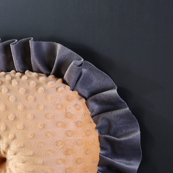 91家纺网 家纺一手货源 找家纺 永光家居 2025新款绒豆豆床头靠垫 韩版床上软包靠枕抱枕（不供多多） 绒豆豆-咖色