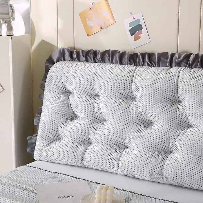 91家纺网 家纺一手货源 找家纺 永光家居 2025新款凉感韩版靠垫 床头靠枕抱枕软包榻榻米（不供多多） 灰色