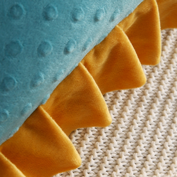 91家纺网 家纺一手货源 找家纺 永光家居 2025新款绒豆豆床头靠垫 韩版床上软包靠枕抱枕（不供多多） 绒豆豆-蓝色