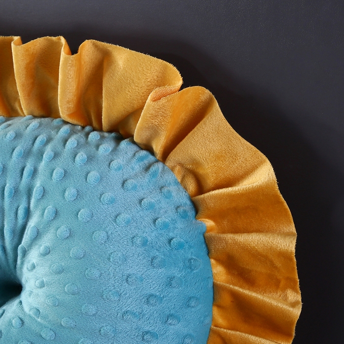 91家纺网 家纺一手货源 找家纺 永光家居 2025新款绒豆豆床头靠垫 韩版床上软包靠枕抱枕（不供多多） 绒豆豆-蓝色