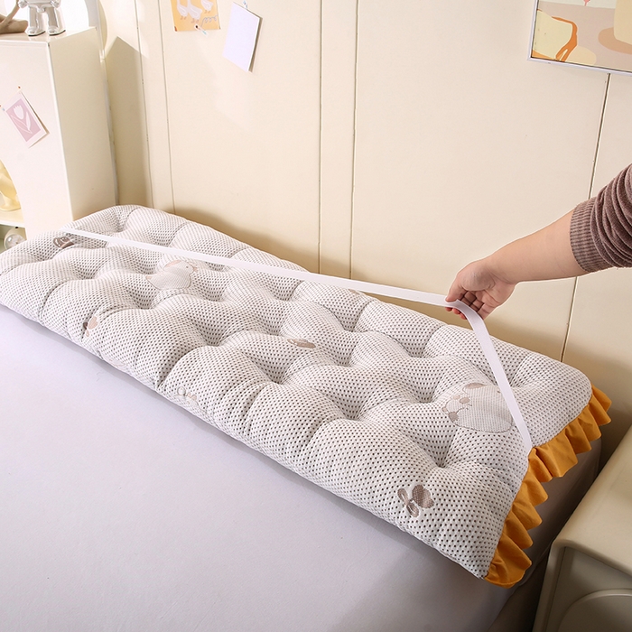 91家纺网 家纺一手货源 找家纺 永光家居 2025新款凉感韩版靠垫 床头靠枕抱枕软包榻榻米（不供多多） 咖色