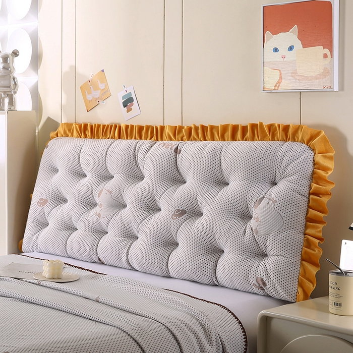 91家纺网 家纺一手货源 找家纺 永光家居 2025新款凉感韩版靠垫 床头靠枕抱枕软包榻榻米（不供多多） 咖色