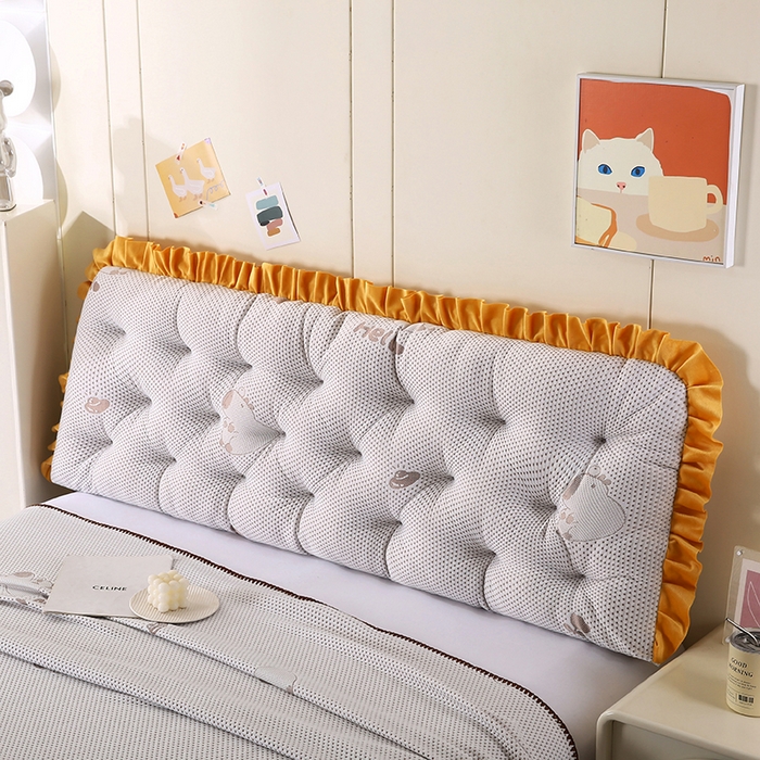 91家纺网 家纺一手货源 找家纺 永光家居 2025新款凉感韩版靠垫 床头靠枕抱枕软包榻榻米（不供多多） 咖色