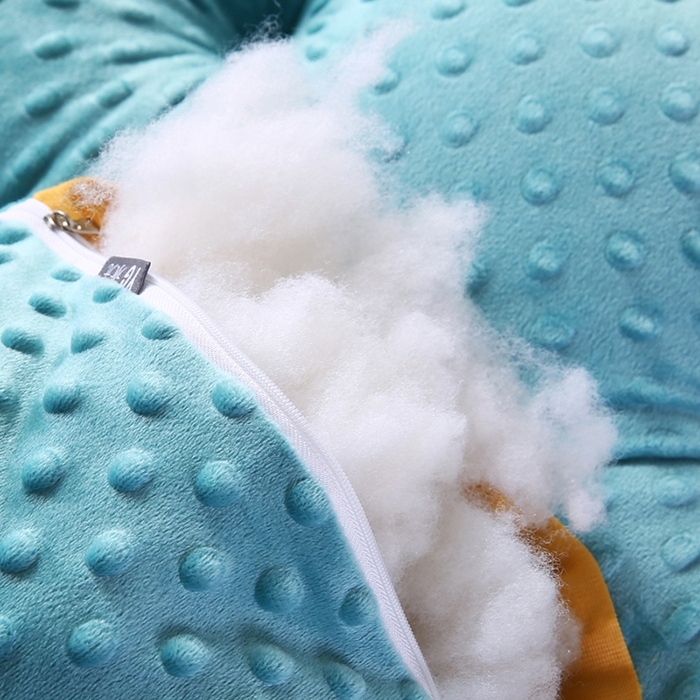 91家纺网 家纺一手货源 找家纺 永光家居 2025新款绒豆豆床头靠垫 韩版床上软包靠枕抱枕（不供多多） 绒豆豆-蓝色